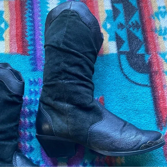 VTG Coasters Leather & Suede 80’s Western Boots with Fringe. Size 6.5. Eagle. - Picture 8 of 16